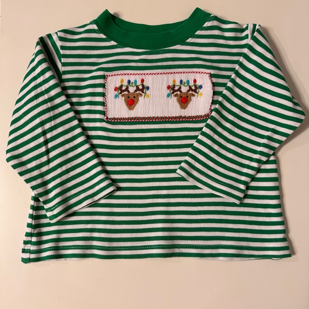 Velani Classics Smocked Reindeer Shirt